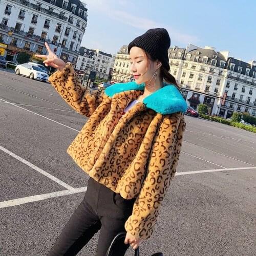Outwear Korean Casaco Feminino 2020 Leopard Print Jacket Woman Winter Luxury Faux Fur Slim Warm Teddy Jackets Short Coat L666
