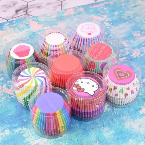 100Pcs/pack Cake Muffin Cupcake Paper Cups Cake box Cupcake Liner Kitchen Baking Accessories Cake Mold Small Muffin Boxes