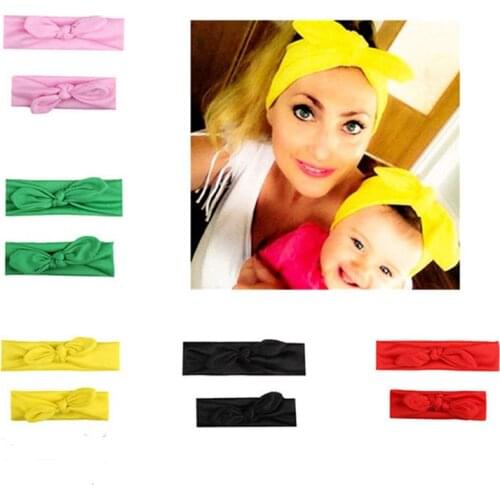 2PCS/Set Mom Mother & Daughter Kids Baby Girl Bow Headband Hair Band Accessories Parent-Child Family Headwear Head Band Headdres