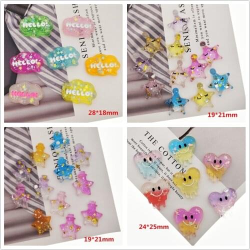 20pcs/lot kawaii flatback resin heart star new arrival resin cabochons accessories Ornaments
