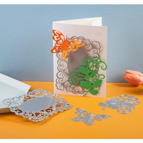 2020 dies Lace Rectangle Frame Butterfly Flower metal cutting dies Scrapbooking dies paper knife mould blade punch stencils dies