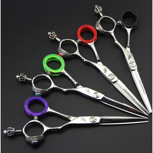6.0" Professional Hair Scissors Barber Cutting Shears hairdressing Salon Japan Crown import 440C Hairdressing cutting Scissor