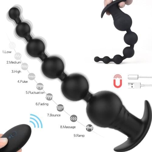 9 Speed Anal Vibrator Male Prostata Massager Anal Beads Butt Plugs G Spot Dildo Vibrations Sex Toys for Men Gay Women USB Charge