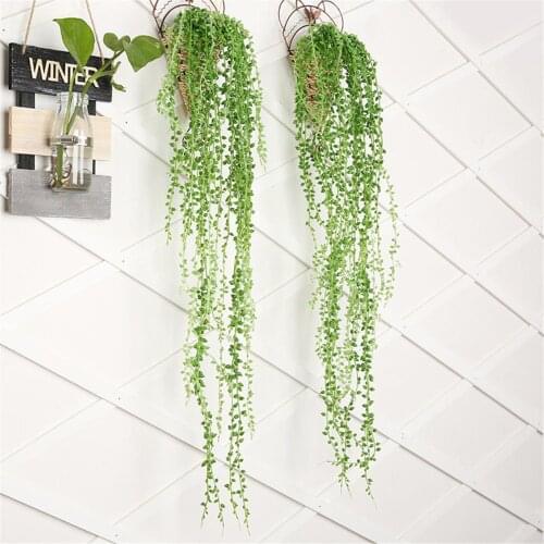 90cm Green Artificial Leaves Plants Vine Wedding Party Home Garden Fence Decoration Rattan Wall Hanging Artificial Lovers Tears