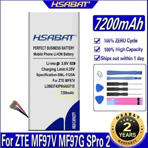 HSABAT Li3863T43P6hA03715 7200mAh Battery for ZTE MF97V MF97B SRQ-MF97V MF97G AT&T/Verizon S Pro 2/SPro2 Batteries