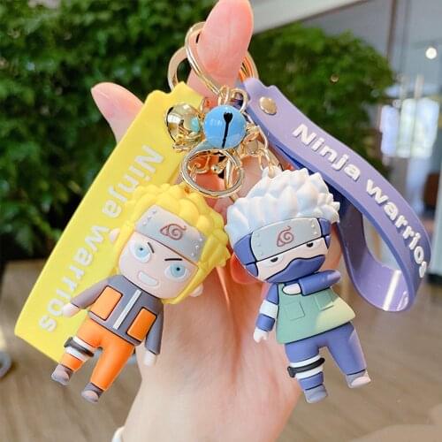 Anime Naruto Keychain Kakashi Figures Uchiha Sasuke Q Version Cartoon NARUTO Figure Gaara Bag Pendant Kawaii Boy Kids Toys Gift