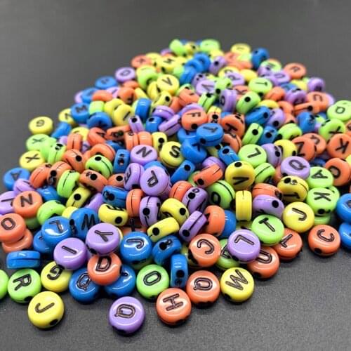 100pcs 6mm Mix Letter Beads Round Alphabet Beads Acrylic Beads DIY Jewelry Making For Bracelet Necklace Accessories#13
