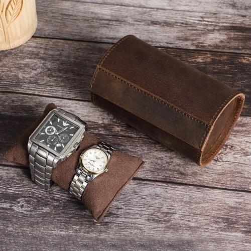 2 Slots Watch Roll Case Watch Travel Storage Box Luxury Leather Display Watch Box Vitnage Handmade Gift