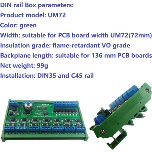DC 12V 24V 8 Isolated IO DIN35 C45 Rail Box UART RS485 MOSFET Module Modbus RTU Control Switch Board for Relay PLC LED PTZ