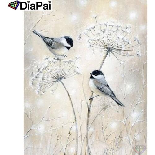 DIAPAI 100% Full Square/Round Drill 5D DIY Diamond Painting "Birds and flowers" Diamond Embroidery Cross Stitch 3D Decor A21899
