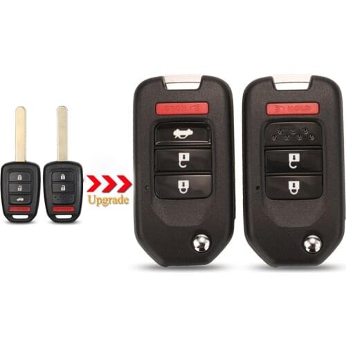 Kutery 3/4 Buttons Replacement Modified Flip Folding Remote Car Key Shell Case For Honda GREIZ Civic City XRV Vezel