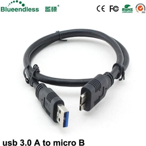 50cm USB 3.0 A to Micro B cable usb 3.0 extension cable data line for Wireless devices and MP3 MP4 player and camera