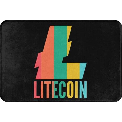 Litecoin Crypto Miners Non-slip Doormat Kitchen Mat LTC Pastel Colors Hallway Carpet Entrance Door Rug Bedroom Decor