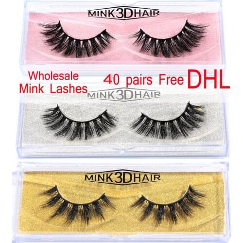 MB Free DHL 40 pairs 3d mink lashes wholesale 100% False Eyelashe lot Natural Thick Long Fake Makeup Extension whole sale A01-15
