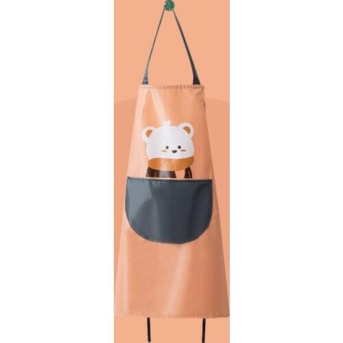 Cartoon Wipe Hand Apron for Womens Home Waterproof Oil-proof and Anti-fouling Kitchen Baking Cooking Strap Adjustable