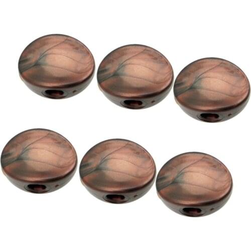 Pack of 6 Universal Guitar Tuner Machine Head Oval Buttons Tuning Key Replacement Coffee, with Screws and Gaskets