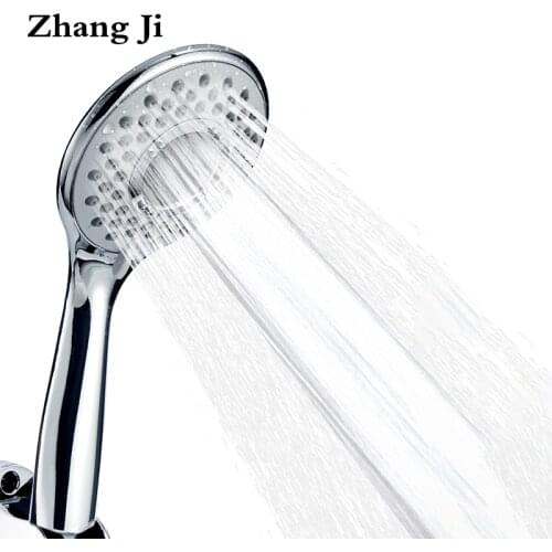 ZhangJi Bathroom Round 3 Modes Shower Head Spray Adjustable ABS Plastic Shower Nozzle High Pressure Rainfall Shower Head