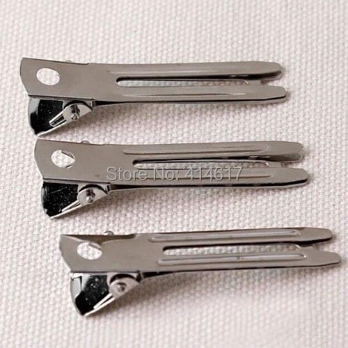 Wholesale 45x9mm Silver Prong Metal Hair Alligator Clip DIY Craft 30pcs