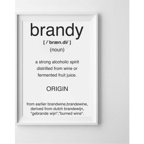 Brandy Definition Poster Canvas Painting Inspiration Print Wall Art Picture for Living Room Interior Home Decor Motivation