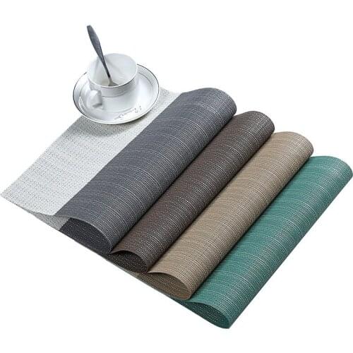 Placemat Dining Table Mat Coaster Non-Slip Drink Coasters Cup Pad Coffee Tea Coaster Decoration Individual Table 45*30CM PVC