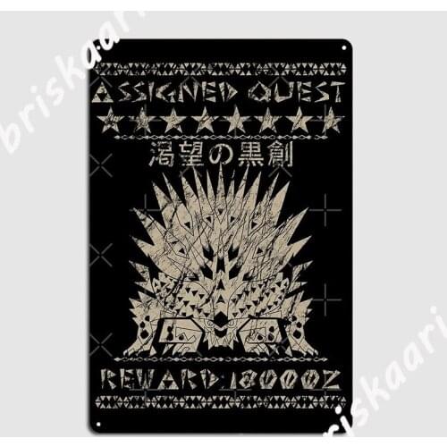 Assigned Quest Nergigante Poster Metal Plaque Bar Cave Decoration Painting Décor Club Home Tin sign Posters