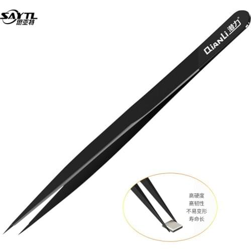 Precision stainless steel black tweezers professional maintenance tool 0.1mm Electronics Industrial Phone Repair Hand Tools Sets