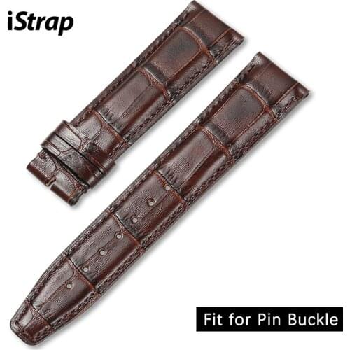 IStrap Watch Strap Italian Alligator Grain Handmade Watch Band 20mm 21mm 22mm Genuine Leather Bracelet No Buckle Watch Band