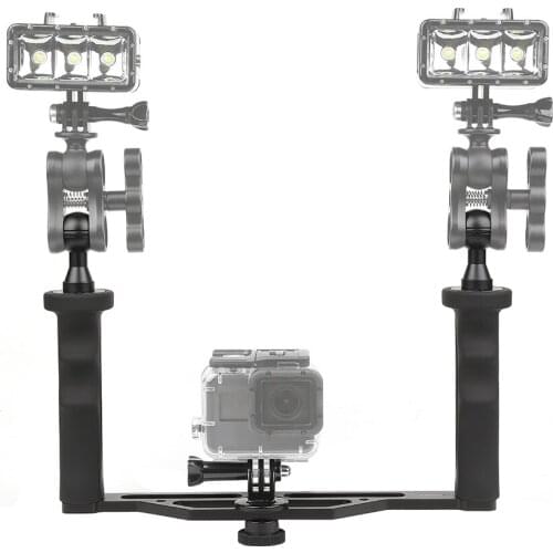 Camera Handheld Stabilizer Aluminum Alloy Diving Photography Double Handle NK-Shopping