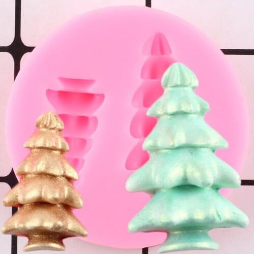 Christmas Pine Tree Silicone Mold Cupcake Fondant Cake Decorating Tools Chocolate Baking Candy Resin Molds Polymer Clay Mould