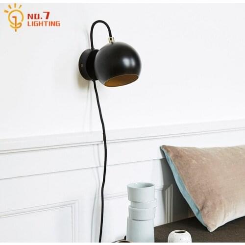 Danish Design Modern Simple Rotatable Wall Lamp Rose Gold Lampshade Led Indoor Lighting Bedroom Hotel Bedside Villa Corridor