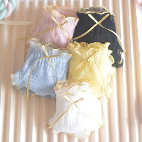 Japanese Spring Pleated Mesh Womens Underwear Seamless Panties For Women Sexy Underwear Strings Bow Fungus Kawaii Lingerie