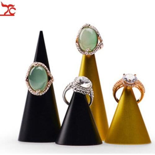 Jewelry ring display display stand conical creative display base metal base golden jewelry shooting props