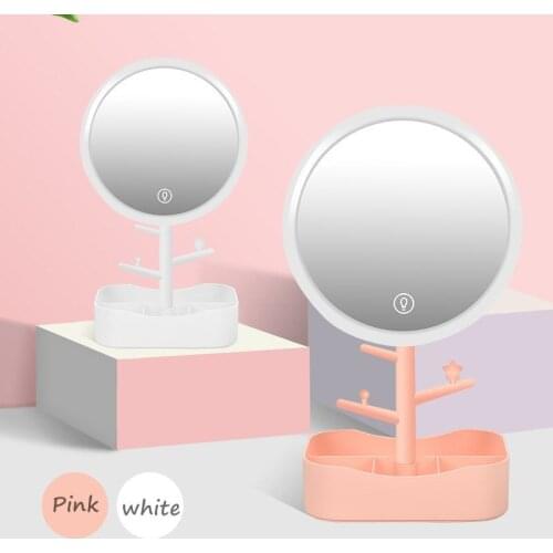 Cosmetic Mirror LED Vanity Mirror Cabinet Mirror Light Makeup Desktop Natural Light Fill LED Mirrors Makeup With Storage Box