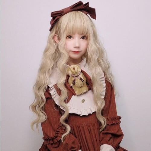 2020 anime cosplay wig female wool volume air Liu Haiyu small wave long curly hair loli wind full headgear