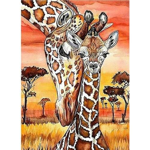 Animal Giraffe DIY 11CT Embroidery Cross Stitch Kits Craft Needlework Set Cotton Thread Printed Canvas Home Decoration Design