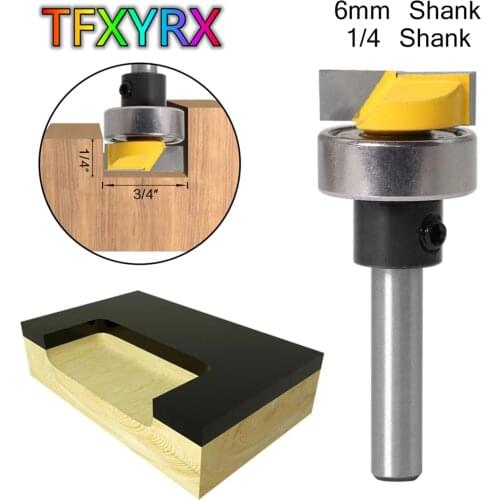 1pc 6mm 1/4 Inch Shank Template Router Bit Bottom Cleaning Milling Tenon Cutter for Wood Woodworking Power Tool