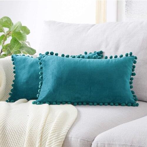 1PC Nordic Little Ball Side Cushion Cover Blue Yellow Throw Pillow Case For Sofa Chair Office Home Decor Textile 30*50/45*45cm