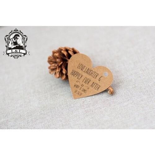 #13 200 pcs 5x4.637cm kraft/white paper label Heart shape label wedding favor tags personalized tag Label customization