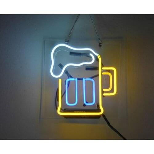 14"x10" Beer Cup Mug Martini Acrylic Custom Neon Light Lamp Sign Beer Bar Handmade Real Glass Decorate Home Wall Room Decor Club