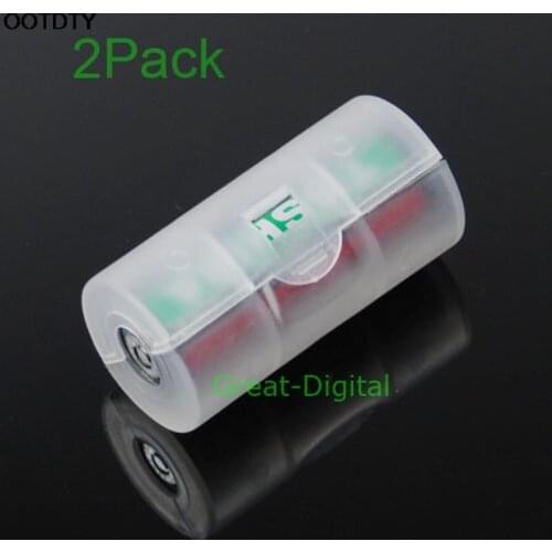 2pcs Battery Adapter Holder Case Box Convert 2 AA to C Size Diy Power Bank Battery Holder dropshipping