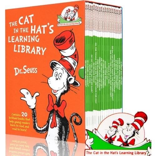 NEW 20 Books/Set Dr Seuss Cat In The Hats Learning Library English Story Books for Children Coloring Book Aprendendo Brinquedos