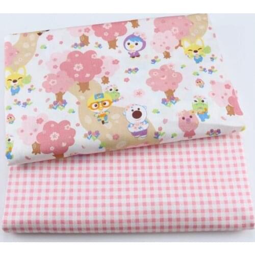 50*160 cm Bear Duck Pink Printed 100% Cotton Fabric,DIY Handmade Materials For Baby Kids home textile Quilting Bedding Making