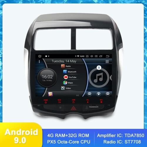 10.2" IPS Android 9 For Mitsubishi ASX Peugeot 4008 Citroen C4 Air Cross Auto Radio GPS Navi Bluetooth WiFi Audio DVD Player
