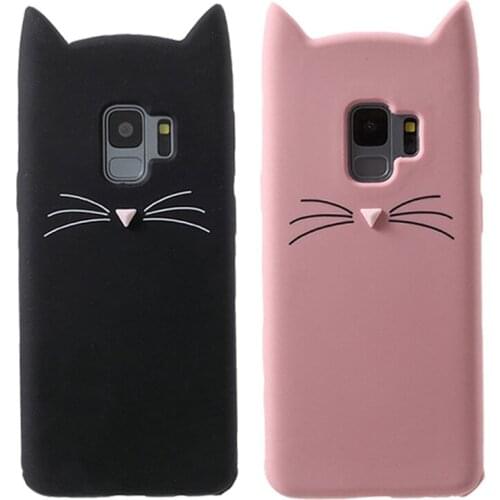 Cat Phone Case For Coque Samsung Galaxy S6 S7 Edge S8 S9 Plus J3 2016 J5 J7 2017 J4 J6 A6 A8 Plus 2018 Soft TPU Cartoon Cover 3D