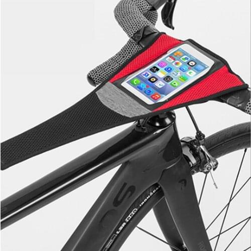 Bicycle Sweat Cover Road Mountain Bicycle Bike Waterproof Bike Turbo Trainer Sweat Absorb Guard Strap Net Cover with Phone Pouch
