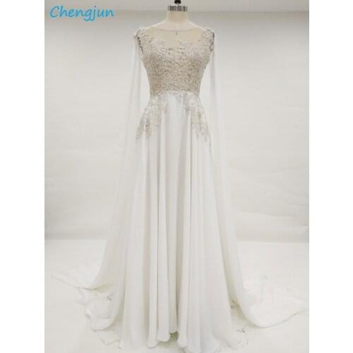 Chengjun Women Simple Reception Bohemian Wedding Dress