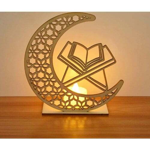 DIY Wooden Beautiful Moon Ornament Pendant Eid Mubarak Ramadan Decor For Home Living Room Ornament can CSV