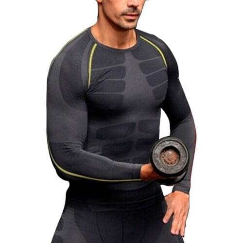Men Compression Layer Base Long Sleeve Sports Gear Shirts Fitness GYM Tops M-XL Free Ship Outdoor