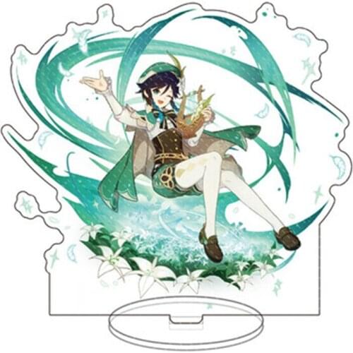 Hot Games Genshin Impact Anime Figure Diluc Venti Klee Keqing Qiqi Acrylic Stand Model Plate Desk Decor Fan Gifts For Boy Girl