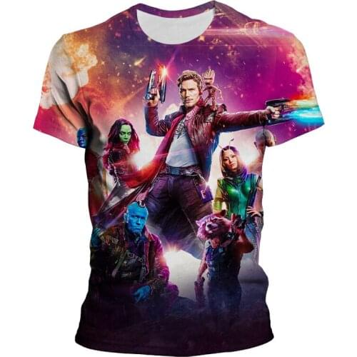 Marvel Legends Men Clothing Guardians of the Galaxy 3D Print Couples T-shirt Summer Short Sleeve Oversized Women Tee Shirts